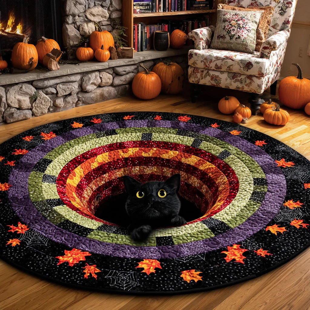 Pumpkin Shadow Quilted Round Mat NCU0VL2875