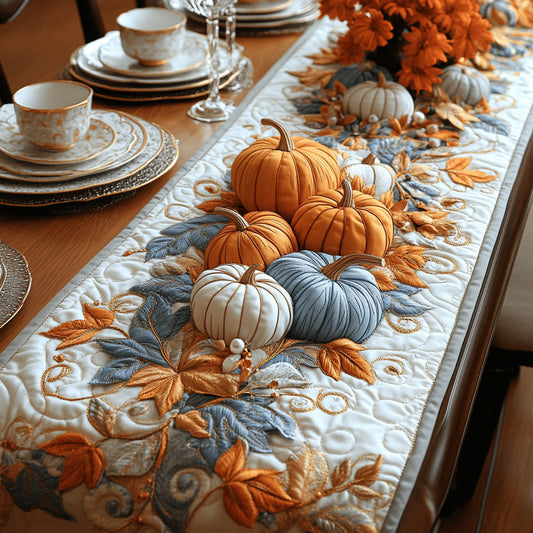 Pumpkin Wishes Quilted Table Runner NCU0DV7116