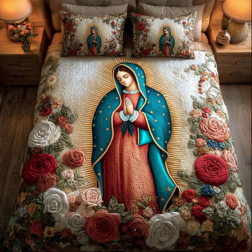 Queen of Heaven 3-Piece Quilted Bedding Set NCU0HT019