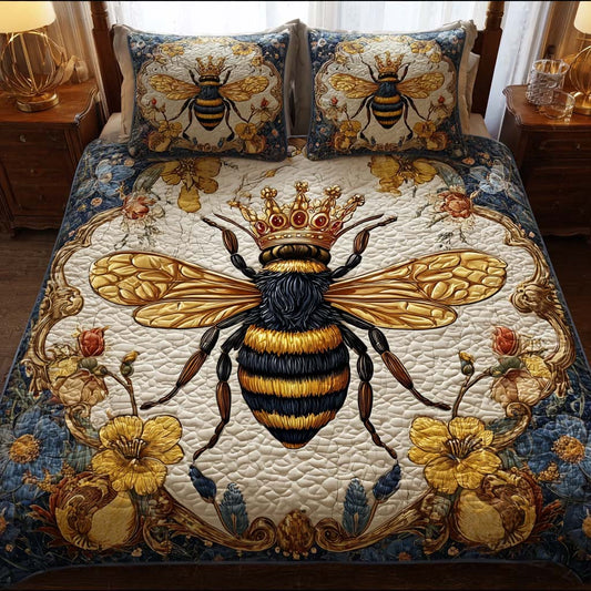 Queen of the Hive 3-Piece Quilted Bedding Set NCU0QQ064