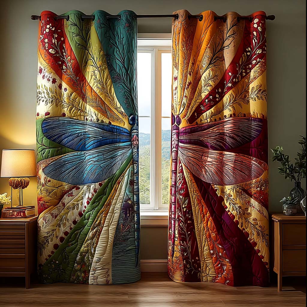 Radiant Dragonfly Wings Quilted Curtains NCU0QQ174