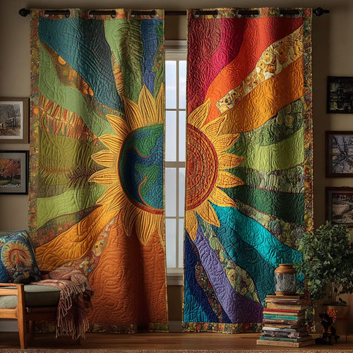 Radiant Earth Song Quilted Curtains NCU0TP0099
