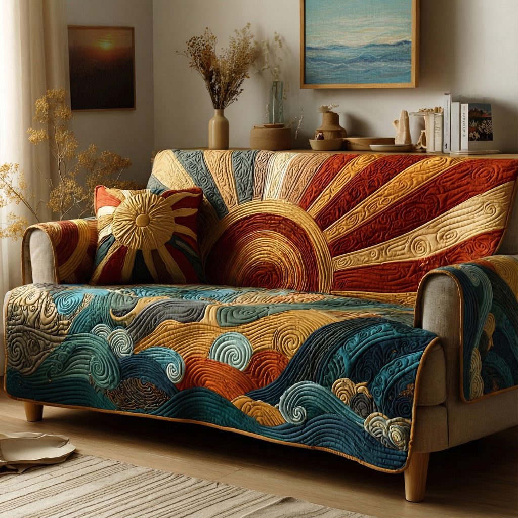 Radiant Horizon Quilted Sofa Cover NCU0DH672