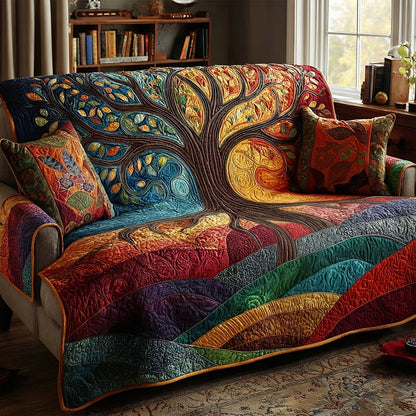 Radiant Sunrise Quilted Sofa Cover NCU0DH643