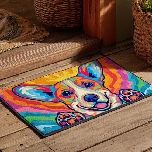 Rainbow Pop Corgi Doormat NCU0XD807