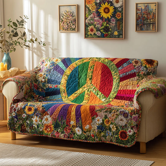 Rainbow Revival Quilted Sofa Cover NCU0DH679