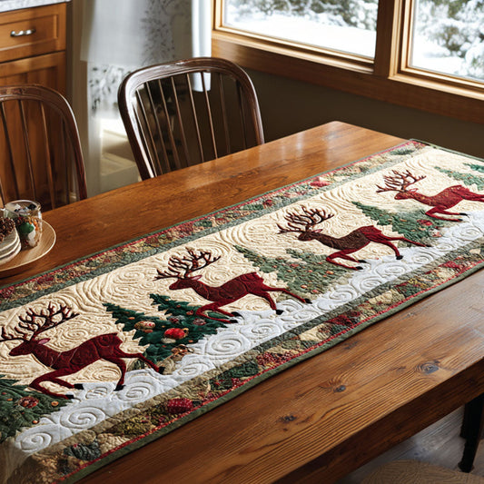 Reindeer Parade Quilted Table Runner NCU0TV637