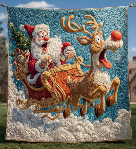 Reindeer Ride Quilted Blanket NCU0HT023