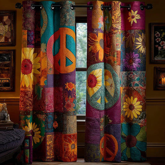 Retro Peace Quilted Curtains NCU0VD034