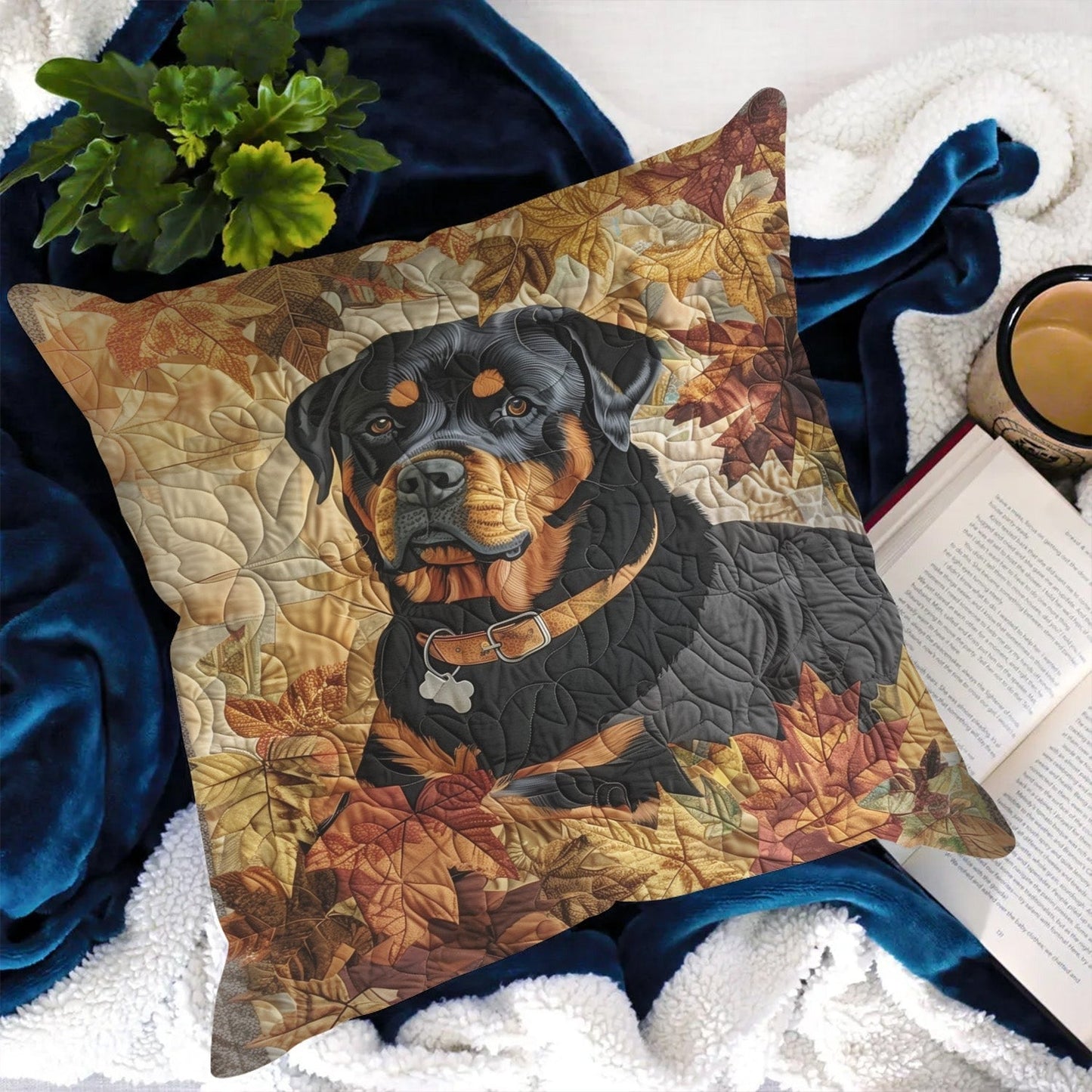Rottweiler Autumn Breeze Quilted Pillow Case NCU0PT421