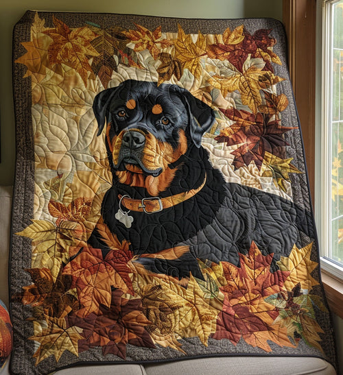Rottweiler's Autumn Breeze Quilted Blanket NCU0PT345