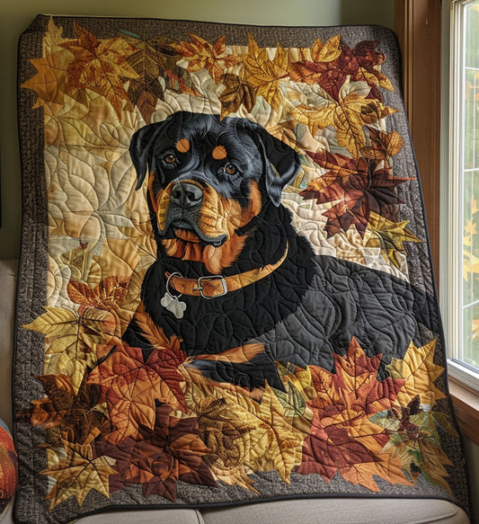 Rottweiler's Autumn Breeze Quilted Blanket NCU0PT345