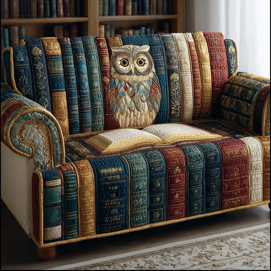 Royal Bookcase Quilted Sofa Cover NCU0DH636