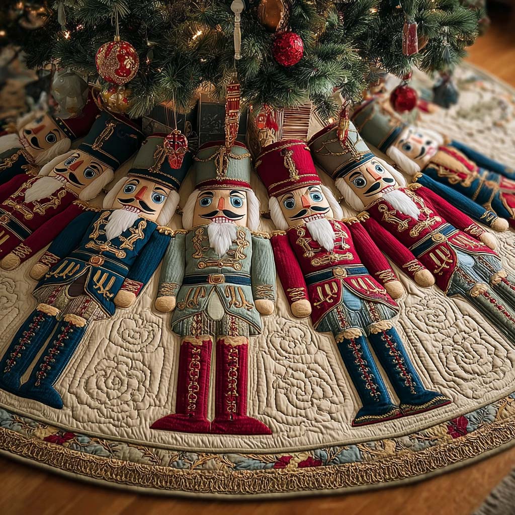 Royal Nutcracker Christmas Quilted Tree Skirt NCU0QQ148