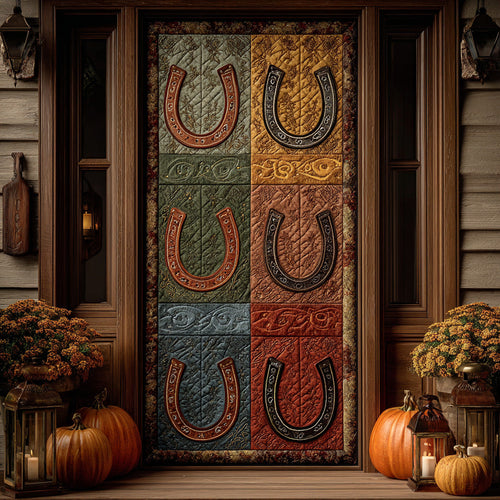 Rustic Horseshoe Quilted Door Cover NCU0DH554
