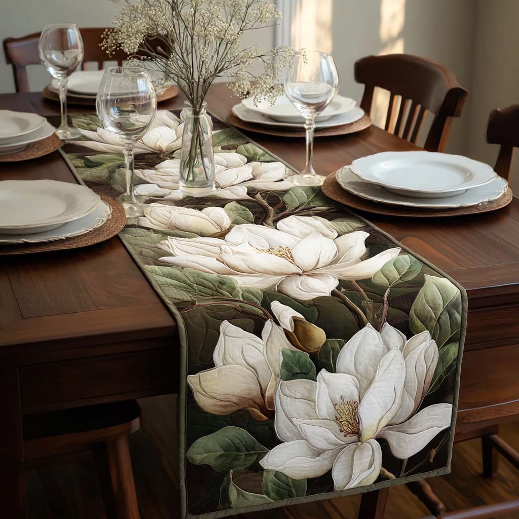 Rustic Magnolia Quilted Table Runner NCU0QQ082
