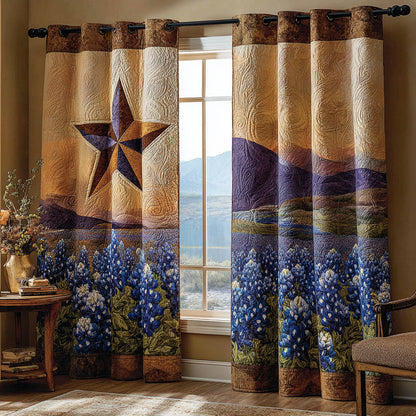 Rustic Texas Blooms Quilted Curtains NCU0TN201