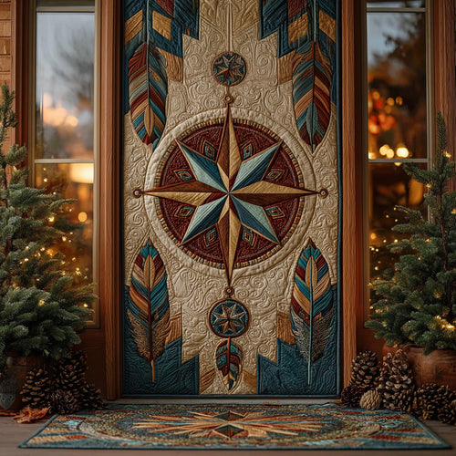 Sacred Compass Feather Quilted Door Cover NCU0DH593