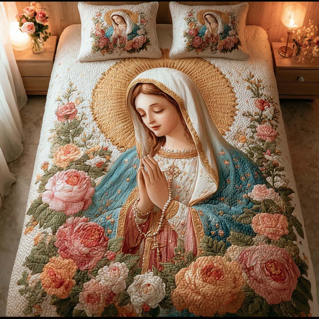 Sacred Serenity 3-Piece Quilted Bedding Set NCU0HT018