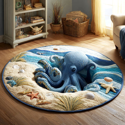 Sandy Octopus Quilted Round Mat NCU0TV400