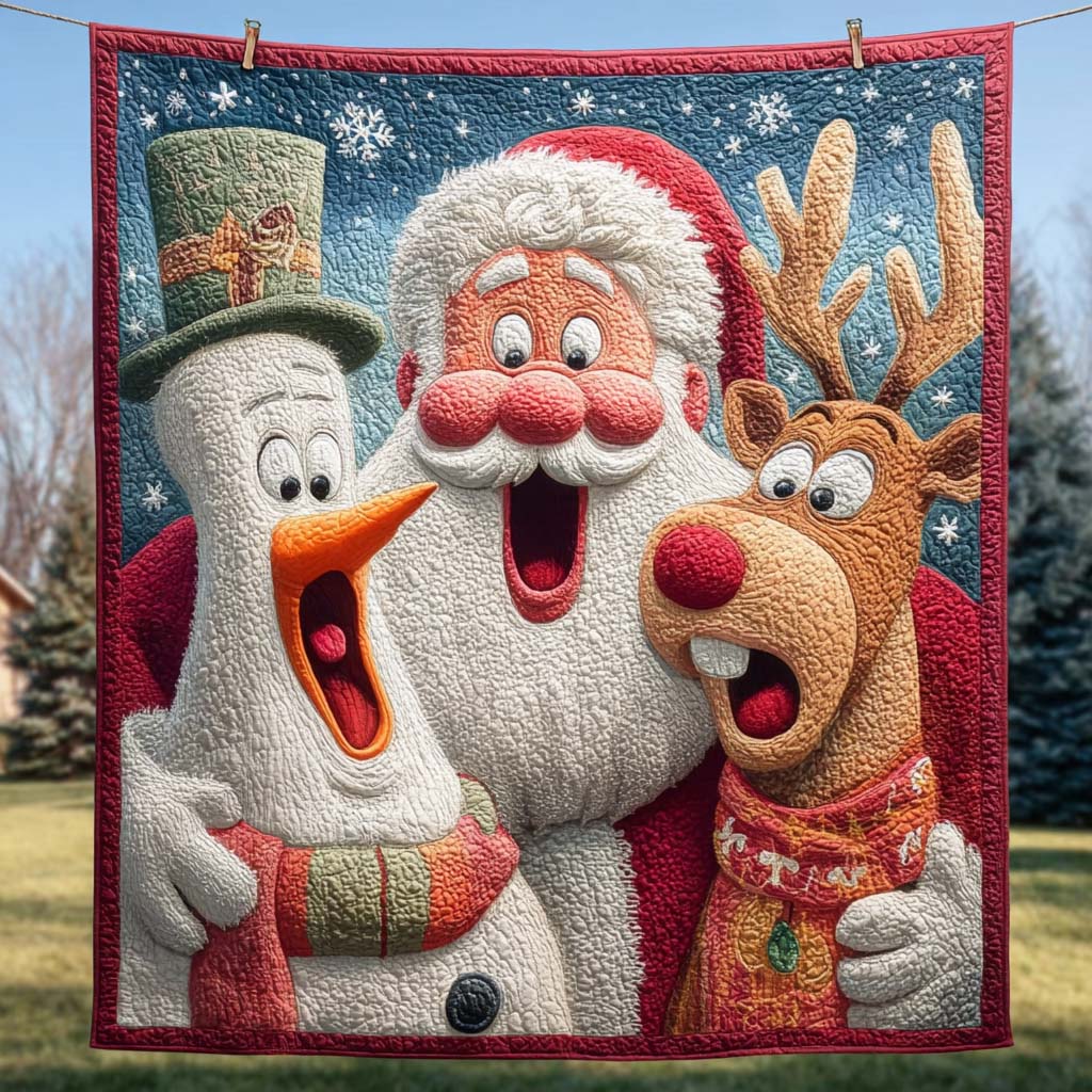 Santa Cheer Squad Quilted Blanket NCU0HT014