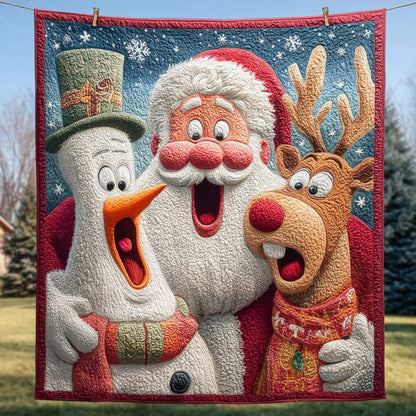 Santa Cheer Squad Quilted Blanket NCU0HT014