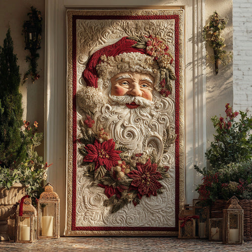 Santa Floral Quilted Door Cover NCU0DH486