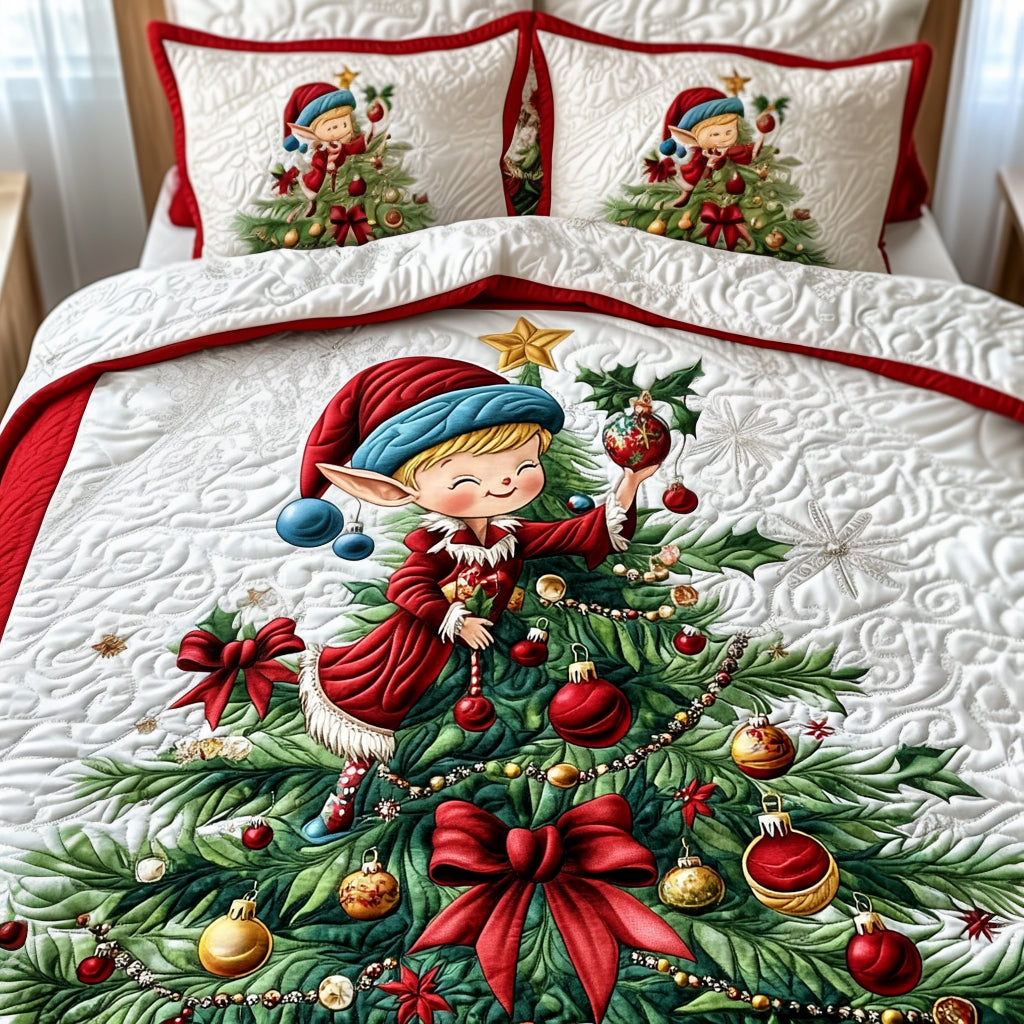 Santa Little Helper 3-Piece Quilted Bedding Set NCU0DV1776