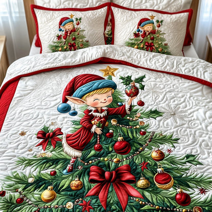 Santa Little Helper 3-Piece Quilted Bedding Set NCU0DV1776