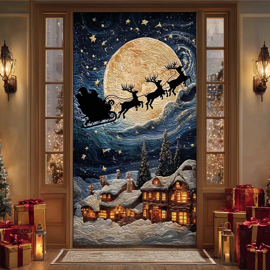 Santa Silhouette Quilted Door Cover NCU0TN27