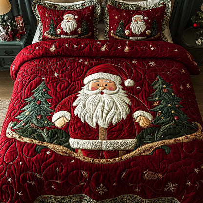 Santa Sleigh Ride 3-Piece Quilted Bedding Set NCU0DK2163