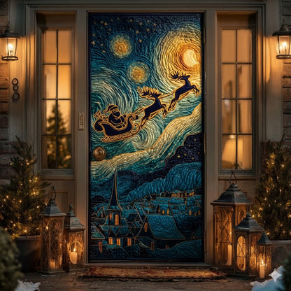 Santa Starry Ride Quilted Door Cover NCU0DH433