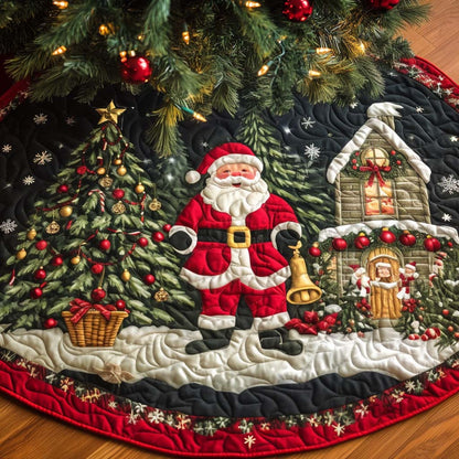 Santa Town Quilted Christmas Tree Skirt NCU0DV1082
