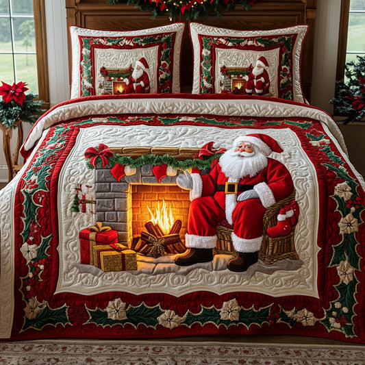 Santa Warmth 3-Piece Quilted Bedding Set NCU0DV1809