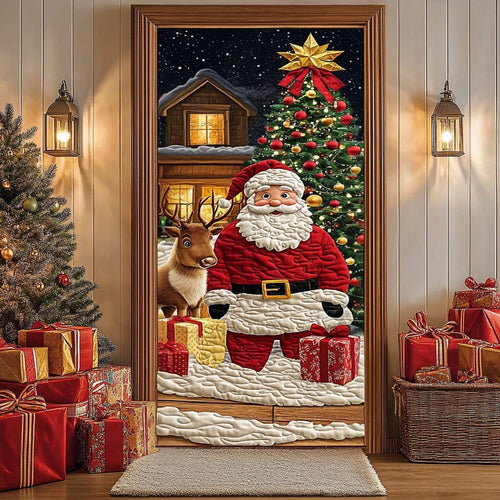 Santa at Door Quilted Door Cover NCU0TN26