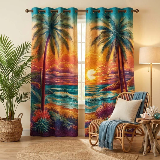 Sea Tranquility Quilted Curtains NCU0QQ194
