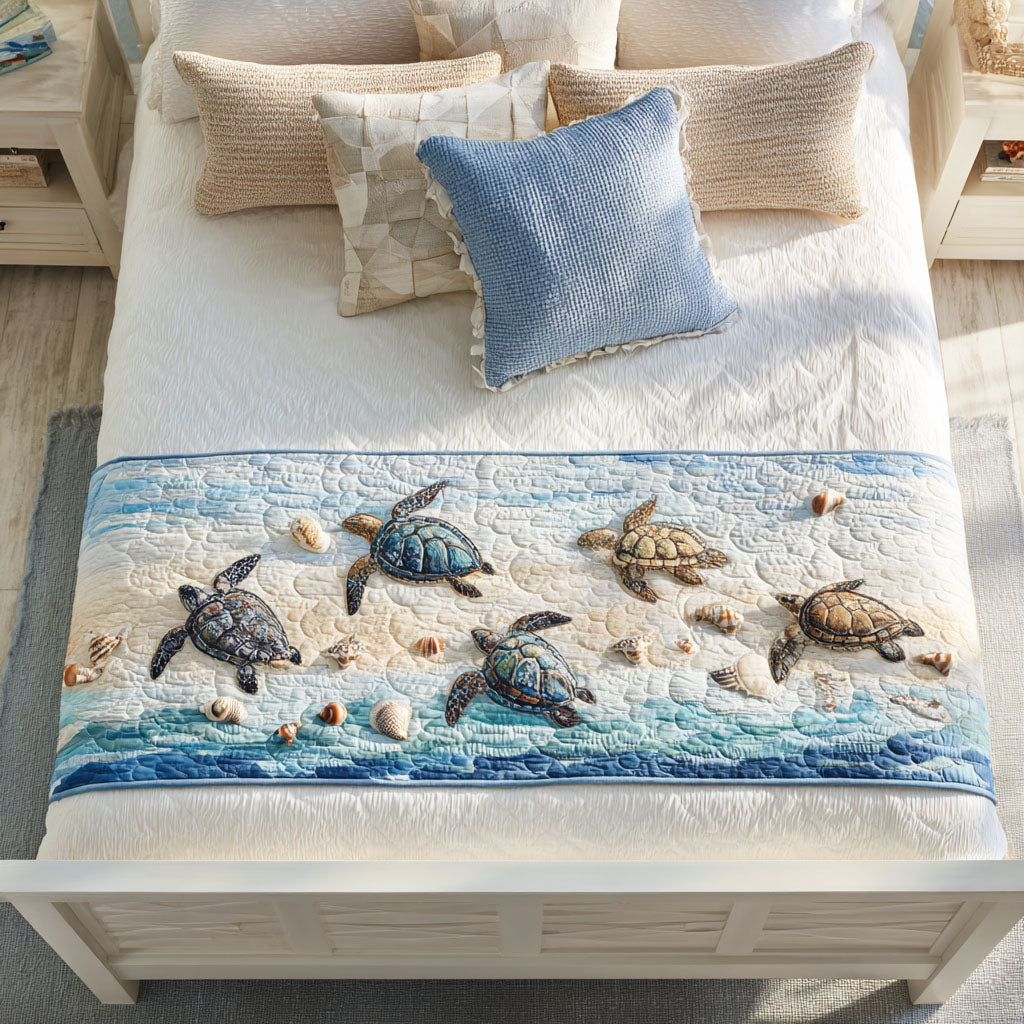 Seaside Serene Quilted Bed Runner NCU0PT8093