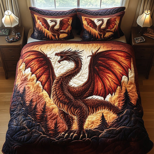 Shadowflame 3-Piece Quilted Bedding Set NCU0DV1853
