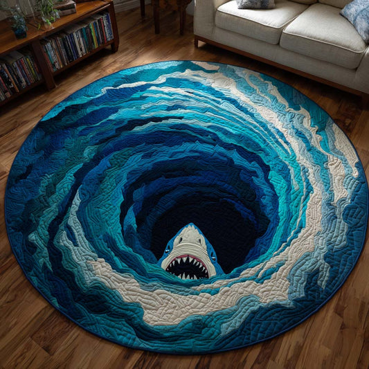 Shark Descent Quilted Round Mat NCU0NT9920