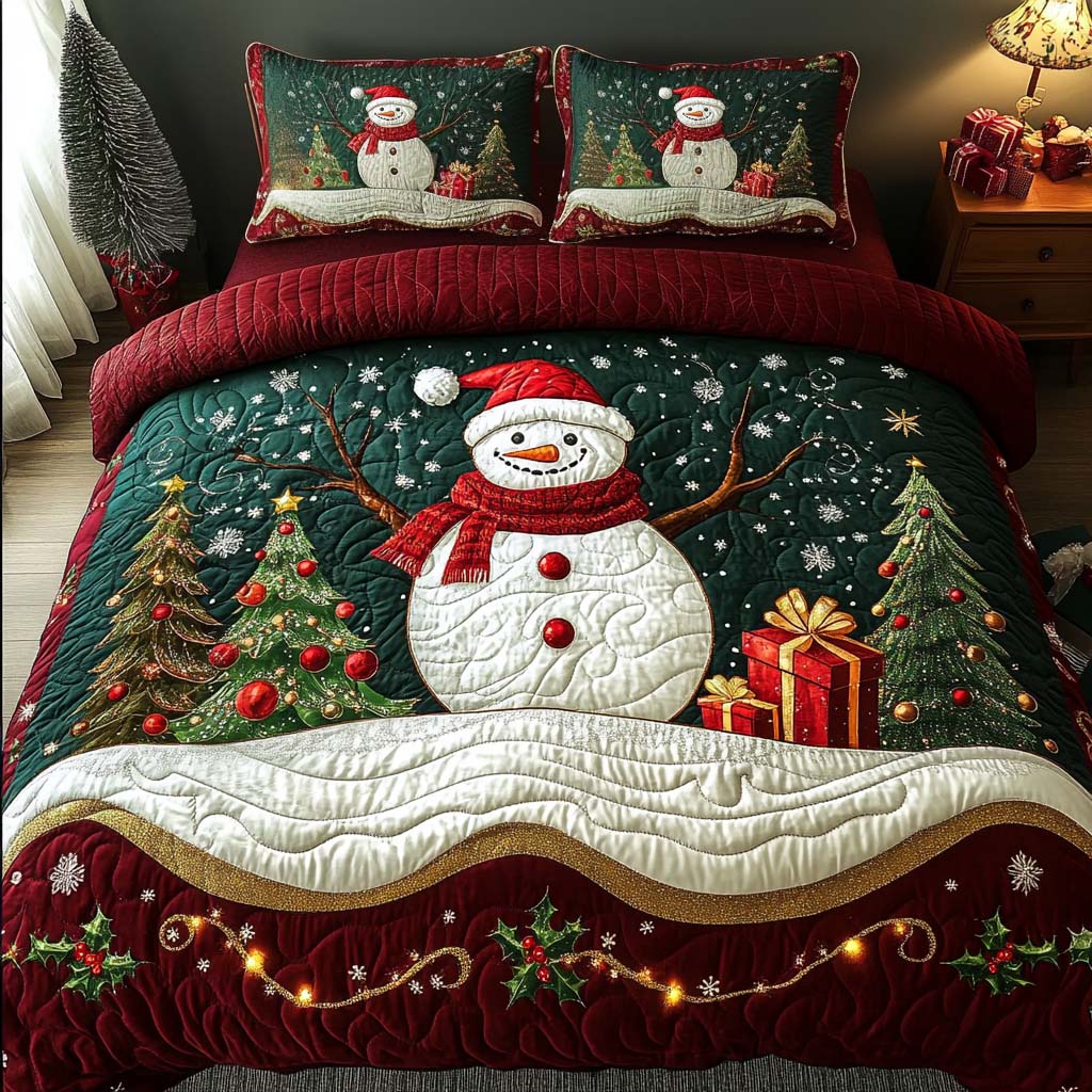 Silent Snow 3-Piece Quilted Bedding Set NCU0NL025