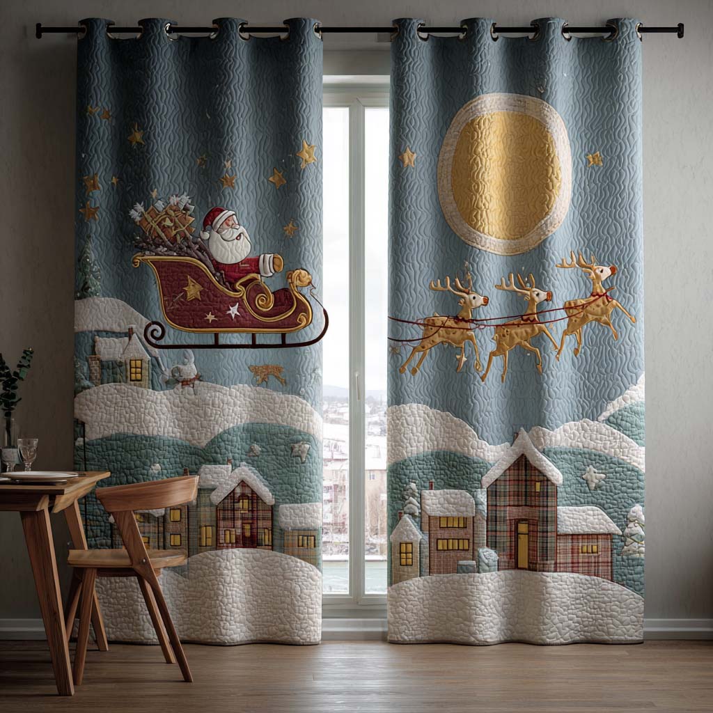 Sleigh Bells Ring Quilted Curtains NCU0TN47