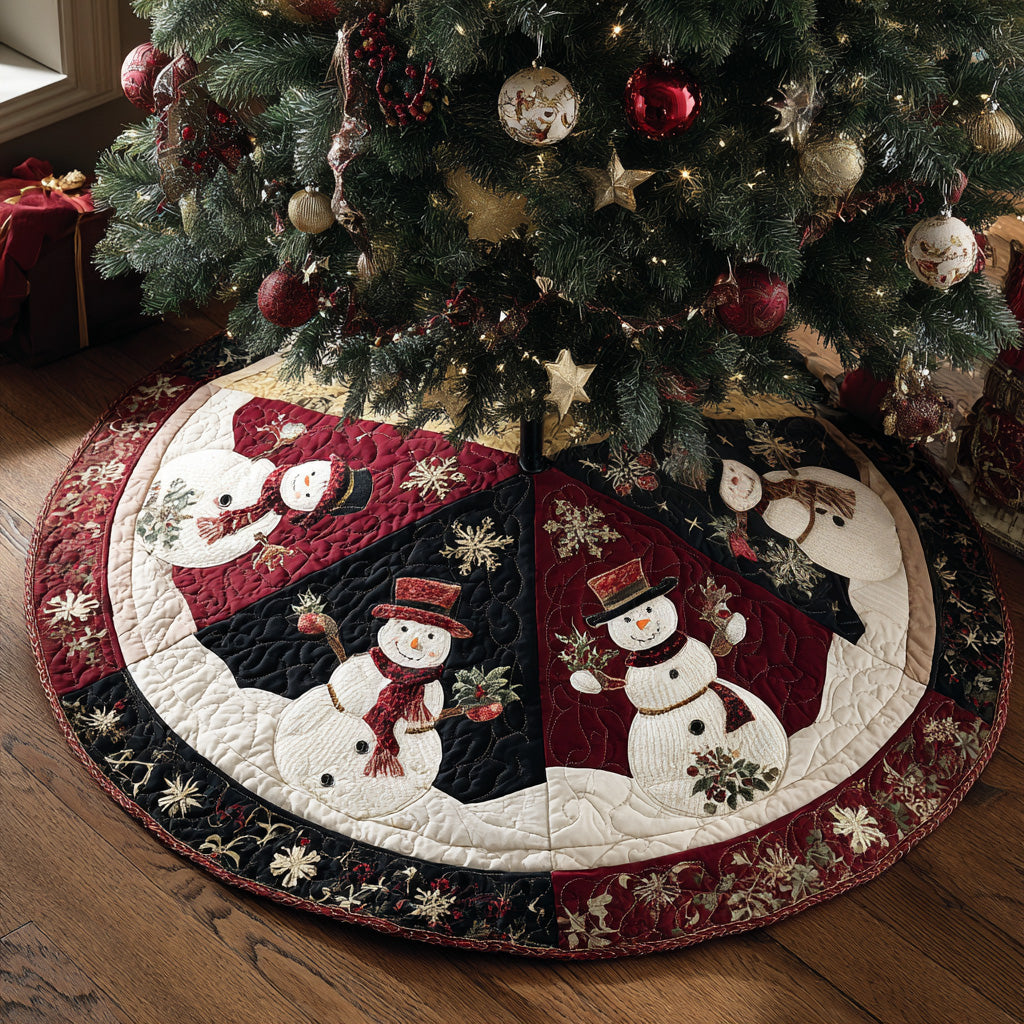 Snowfall Elegance Christmas Quilted Tree Skirt NCU0DH410