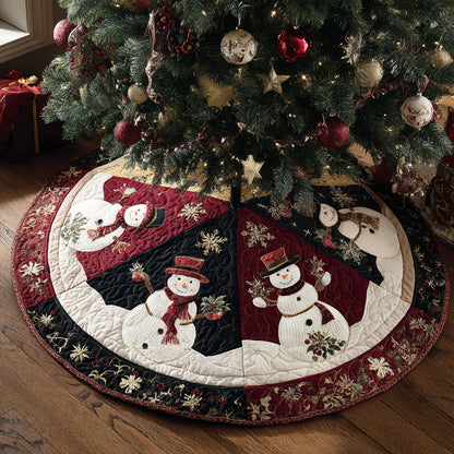 Snowfall Elegance Christmas Quilted Tree Skirt NCU0DH410