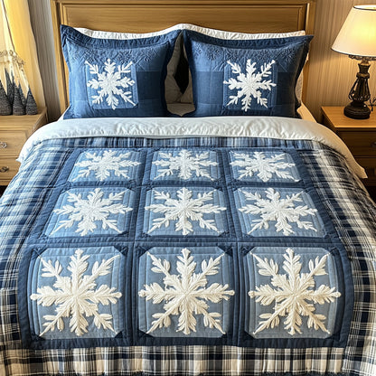 Snowfall Serenity 3-Piece Quilted Bedding Set NCU0DV1944