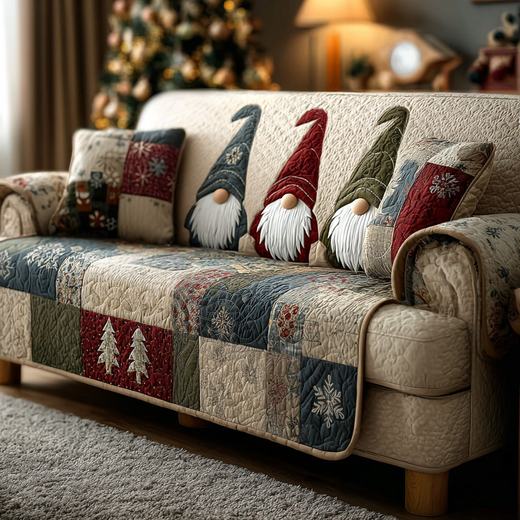 Snowflake Gnome Quilted Sofa Cover NCU0DH479