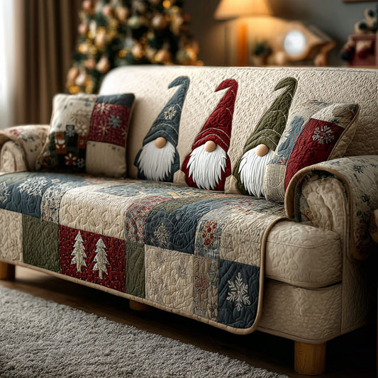 Snowflake Gnome Quilted Sofa Cover NCU0DH479