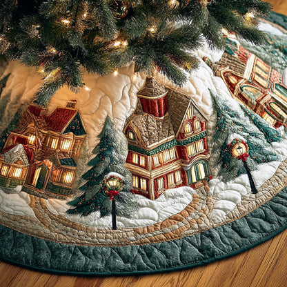 Snowflake Hollow Christmas Quilted Tree Skirt NCU0NTD808