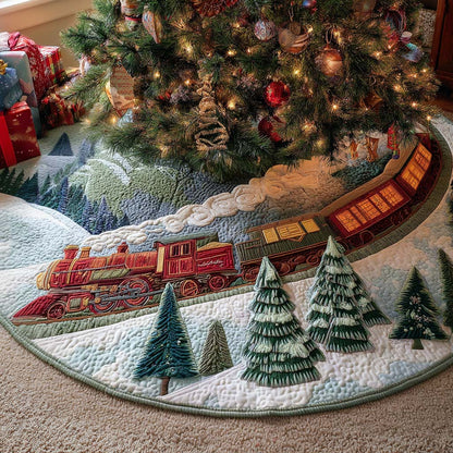 Snowflake Hugs Christmas Quilted Tree Skirt NCU0TN96