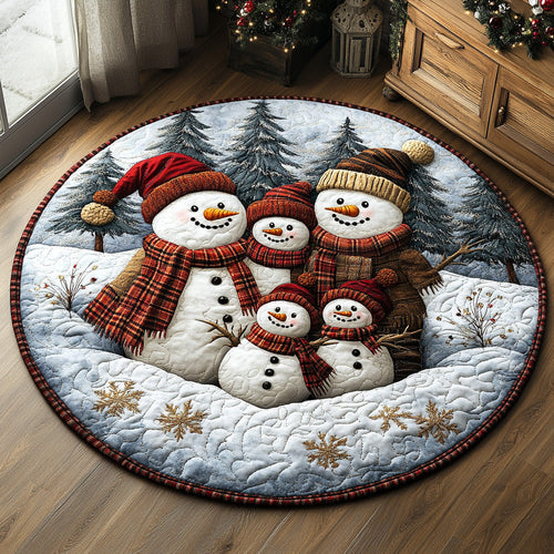 Snowfolk Gathering Quilted Round Mat NCU0DH370