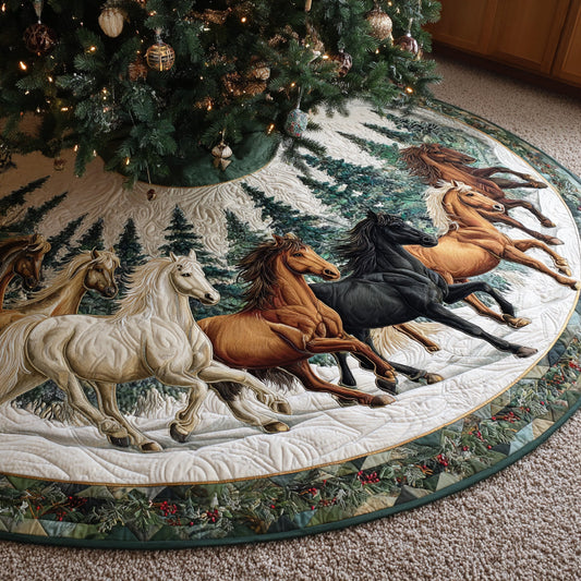 Snowland Gallop Christmas Quilted Tree Skirt NCU0DH522